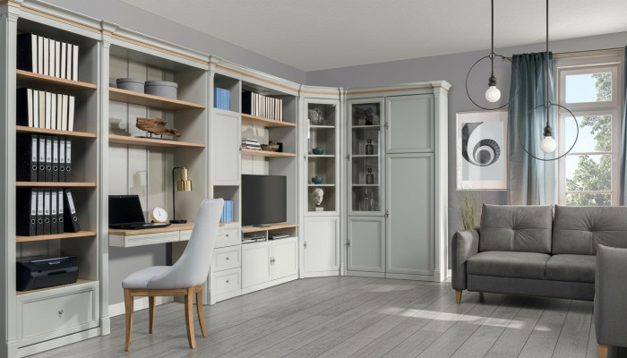 Corner cabinet installation, built-in wall cabinets, designer furniture