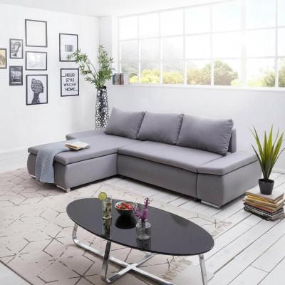 Sofa bed design, corner sofa, L-shape, bed function, couch, textile sofas, fabric
