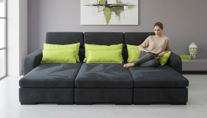 Modern sofa luxury fabric couch sofas upholstery 3-seater couches fabric new XXL big