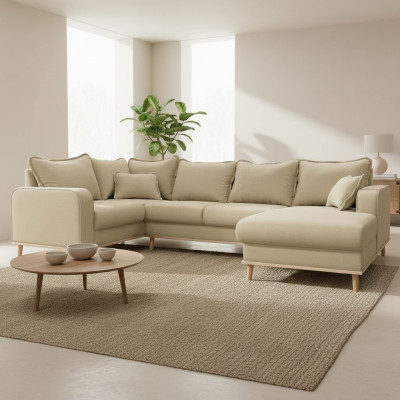 U-shape couch living landscape corner sofa modern design textile sofa