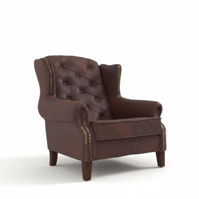 Designer armchair leather luxury TV couch relax 1-seater sofa lounge club