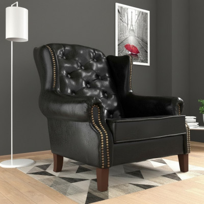 Wing chair armchair television design upholstery sofa couch chesterfield leather