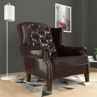 Design armchair leather luxury TV relax couch 1-seater sofa lounge club