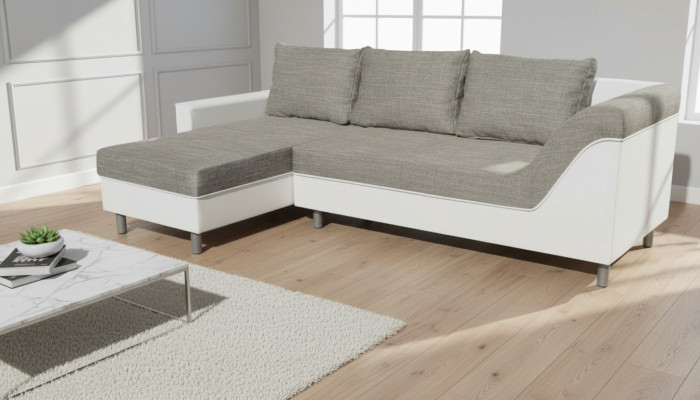 L-shaped leather sofa couch living area set design modern sofa