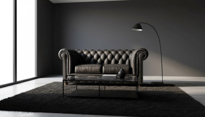 Design Chesterfield Sofa 2-seater Couch Upholstery Leather Sofas Living Room