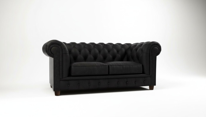 Design Chesterfield Sofa 2-seater Couch Upholstery Leather Sofas Living Room