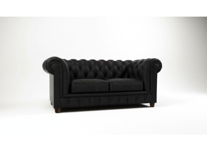 Design Chesterfield Sofa 2-seater Couch Upholstery Leather Sofas Living Room