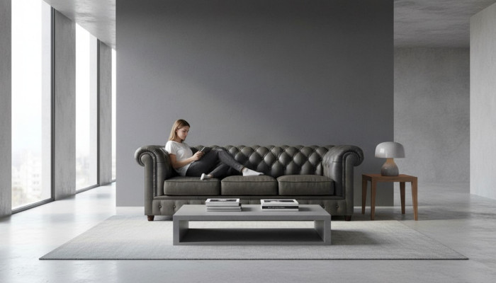 Three-seater Chesterfield sofa upholstered couch seat suite 3-seater couches