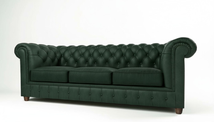 Chesterfield Couch Sofa Upholstery 3-Seater Sofas Seating Suite Green Sofas