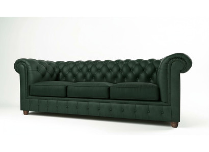 Chesterfield Couch Sofa Upholstery 3-Seater Sofas Seating Suite Green Sofas