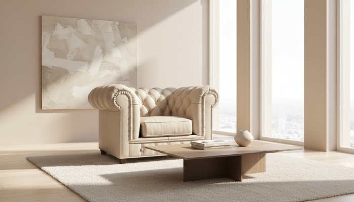 Elegant design Chesterfield upholstered armchair TV seat lounge club textile