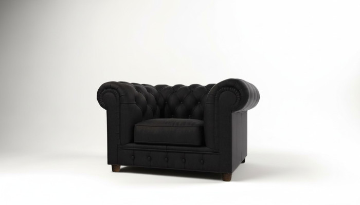 Noble design Chesterfield armchair upholstered TV seat lounge club textile