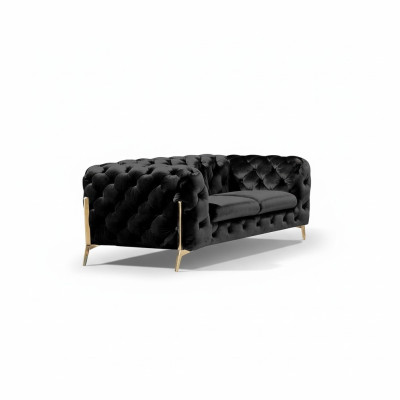 Design Chesterfield Sofa 2-seater couch velvet upholstery fabric sofas two-seater new