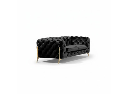 Design Chesterfield Sofa 2-seater couch velvet upholstery fabric sofas two-seater new