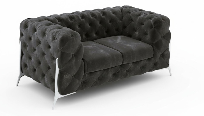 Chesterfield Couch 2-Seater Upholstered Seat Fabric Textile Couches Leather Sofas Sofa