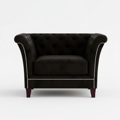 Chesterfield Armchair Couch Upholstery 1-Seater Velvet Design Couches Deco Sofas