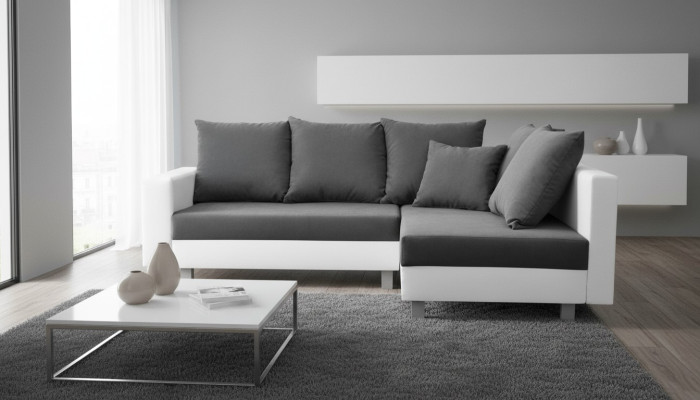 Living landscape corner sofa L-shape sofa design couch fabric leather footstool