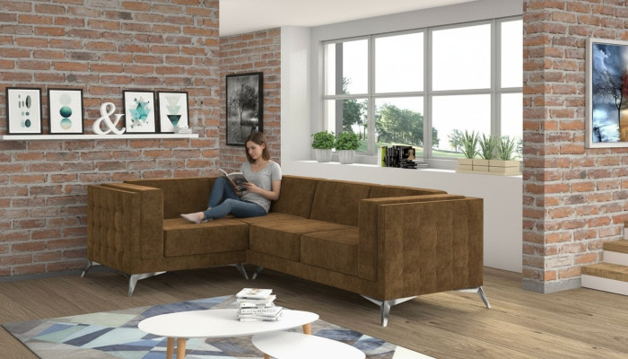 Fabric L-shape couch living area corner sofa set modern design sofa