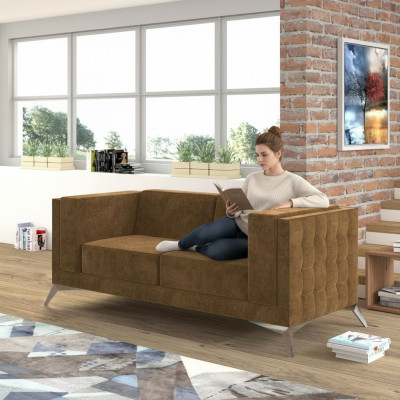 Chesterfield Upholstered Couch Fabric Sofas Sofa Seating Suite Two-Seater 2 Seater