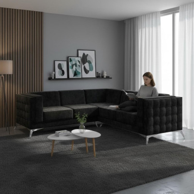 L-form couch living landscape corner sofa set modern design sofa textile fabric new