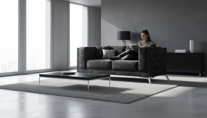 Sofa 2-seater fabric couch textile two-seater design modern seat upholstered sofas.