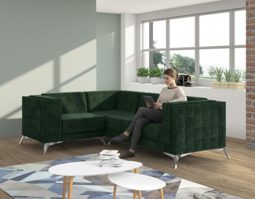 Sectional sofa L-shape sofa couch design sofas upholstery fabric modern corner set green.