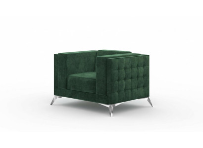 Chesterfield Armchair 1 Seater Couche Upholstery New TV Sofa Textile Fabric