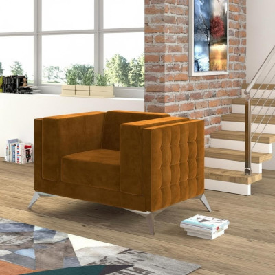 Chesterfield armchair couch 1-seater fabric couches upholstery new TV sofa