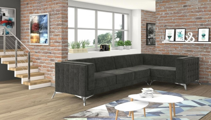 Corner sofa Chesterfield Sofa Upholstery Suite Couch Living Landscape Decor L-shape