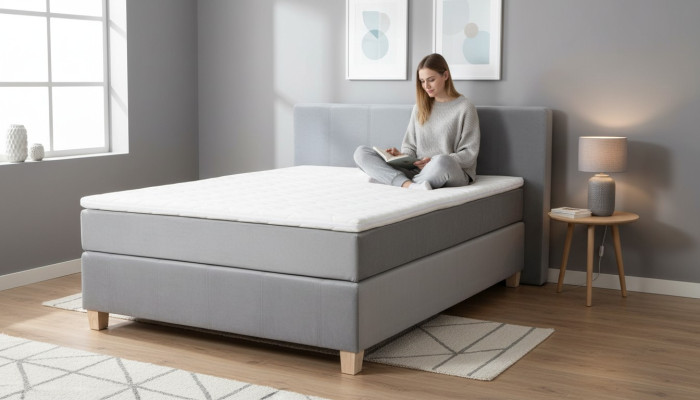 Box spring bed frame function hotel double set complete topper mattress