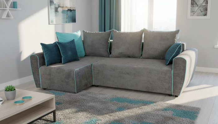Big Sofa Couch Corner Sofa Bed XXL Upholstery Corner Set Fabric Living Landscape