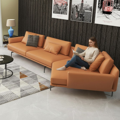 Corner sofa L-shape fabric couch living landscape set design modern trapeze sofa new