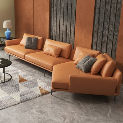Corner sofa L-shape fabric couch living landscape set design modern trapeze sofa new