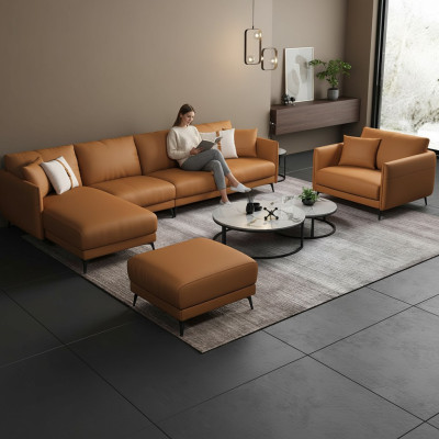 Corner sofa + armchair leather sofa couch living landscape set design modern sofa seat