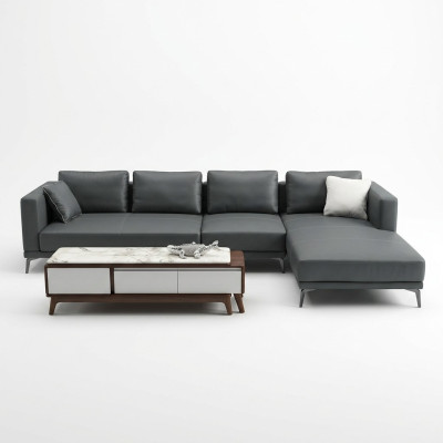 Corner sectional L-shaped lounge sofa couch upholstery fabric sofas leather