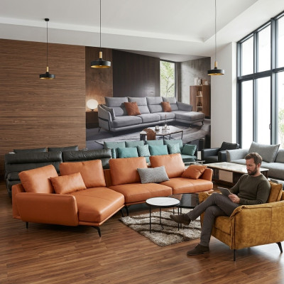 Corner sectional sofa L-shape living landscape sofa couch upholstery set leather fabric sofas