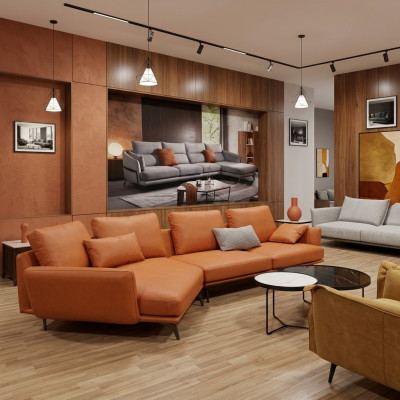 Corner sectional sofa L-shape living landscape sofa couch upholstery set leather fabric sofas