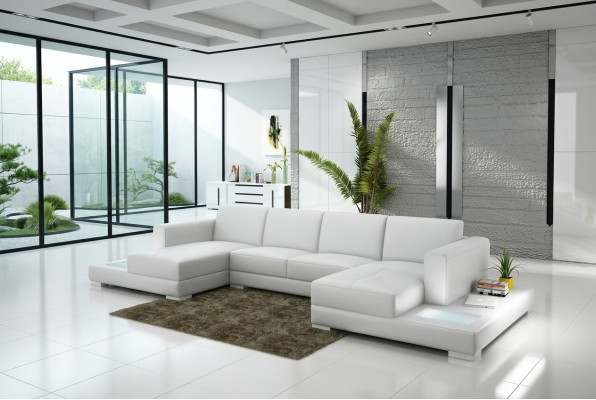 Corner sectional U-shaped living area sofa couch upholstery fabric sofas leather