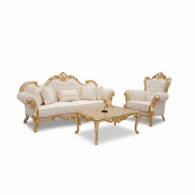 3+3+1 Seater Sofa Set Chesterfield Baroque Style 3-piece Sofa Set