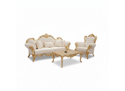 3+3+1 Seater Sofa Set Chesterfield Baroque Style 3-piece Sofa Set