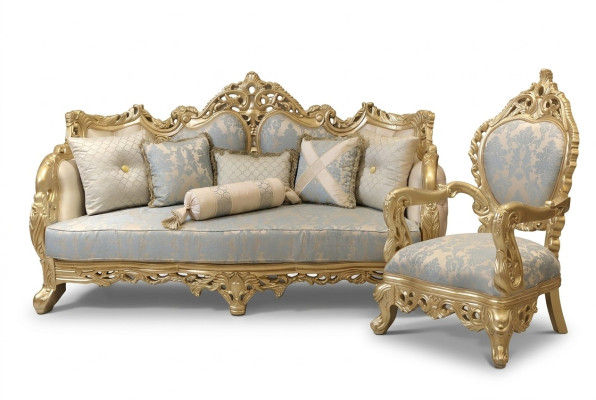Chesterfield Sofa 3-Seater Upholstered Sofa Classic Textile Wood New