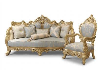 Chesterfield Sofa 3-Seater Upholstered Sofa Classic Textile Wood New