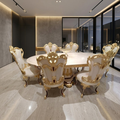 Dining room suite chair set 6x chairs luxury furniture group armchair seating suite