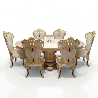 Dining room suite chair set 6x chairs luxury furniture group armchair seating suite