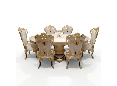 Dining room suite chair set 6x chairs luxury furniture group armchair seating suite