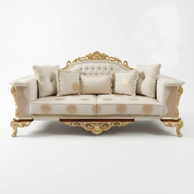 Three-seater design sofa 3-seater couches textile Chesterfield sofa 3-seater fabric new