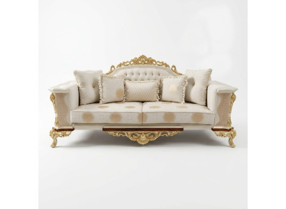 Three-seater design sofa 3-seater couches textile Chesterfield sofa 3-seater fabric new