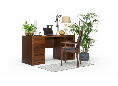 Office set suite furnishing table + chair solid wood furniture oak solid wood