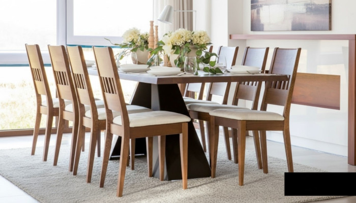 Dining Table Wooden Chairs 7-Piece Set Dining Room Suite Chair Set Table New