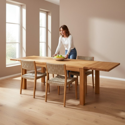 Dining Room Dining Table Solid Tables Table 140x90cm Real Wood Solid Wood New Furniture